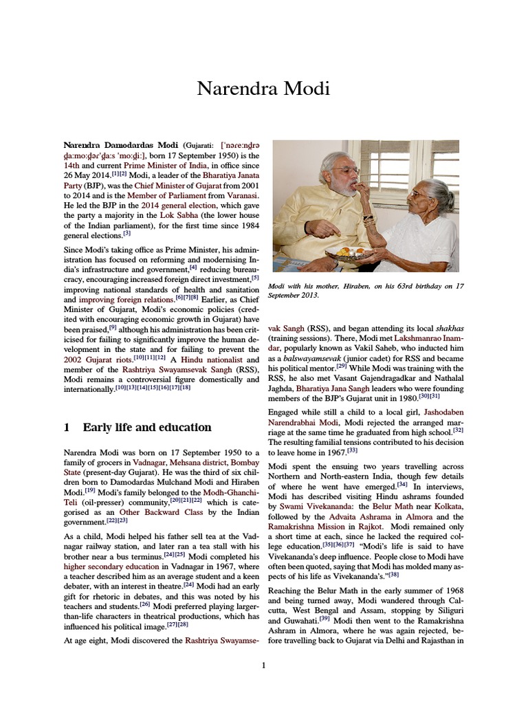Narendra Modi | PDF | Narendra Modi | Bharatiya Janata Party