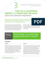 Time Factor in E-Learning: Impact Literature Review: Some Exploratory Research