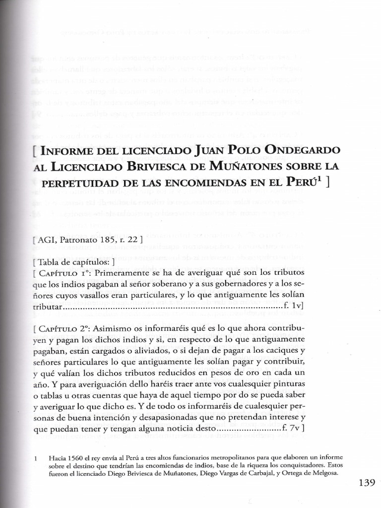 (CRONICA) Juan Polo Ondegardo Informe Del Licenciado Juan Polo