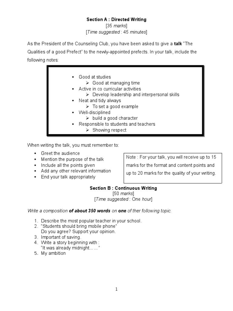 Qualities of a Good Prefect Talk Guide | PDF | Art