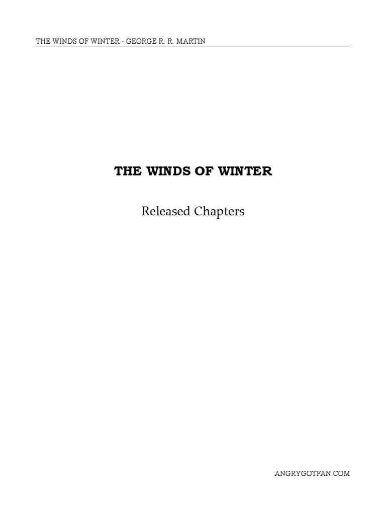 The Winds of Winter sample World Of A Song Of Ice And Fire A Song