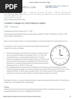 Calculator Technique for Clock Problems in Algebra