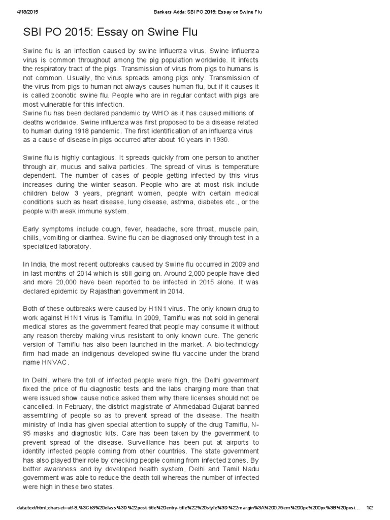 Swine flu essay 06 picture
