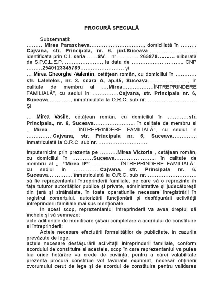 Procurã Specialã | PDF