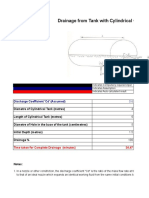 Drainage From Tank With Cylindrical Cross-Section: Discharge Coefficient 'CD' (Assumed)