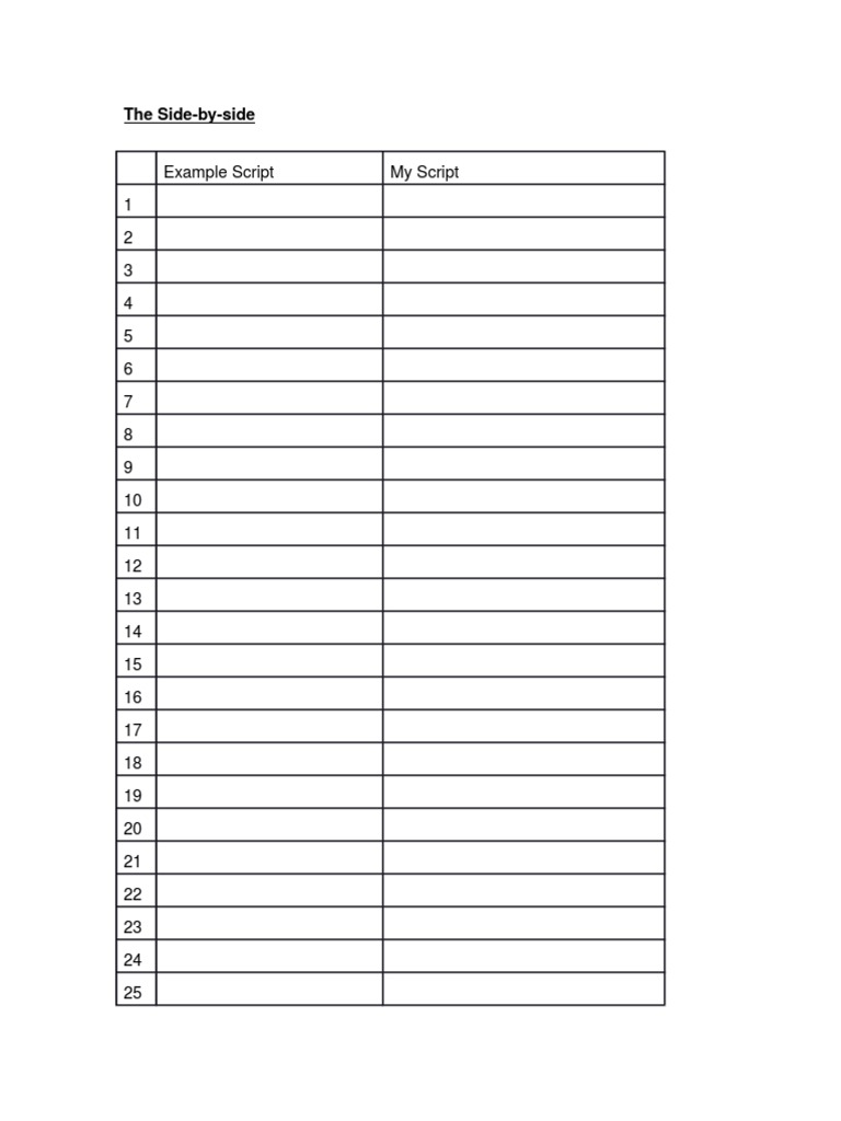 Side by Side Template | PDF