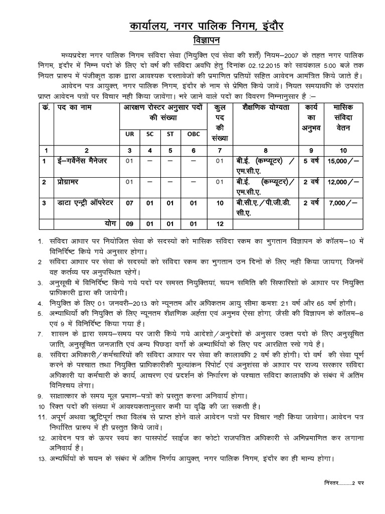 Nagar Nigam Notification2015 PDF