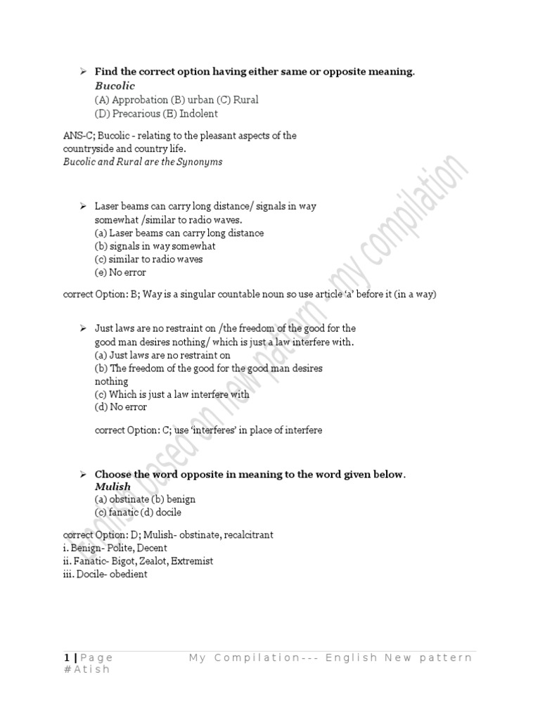 English Based On Latest Pattern | Download Free PDF | Citrus | Foreign ...