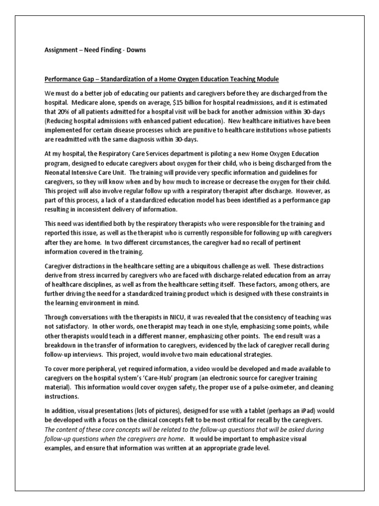 Standardizing Home Oxygen Education | PDF | Caregiver | Health Care