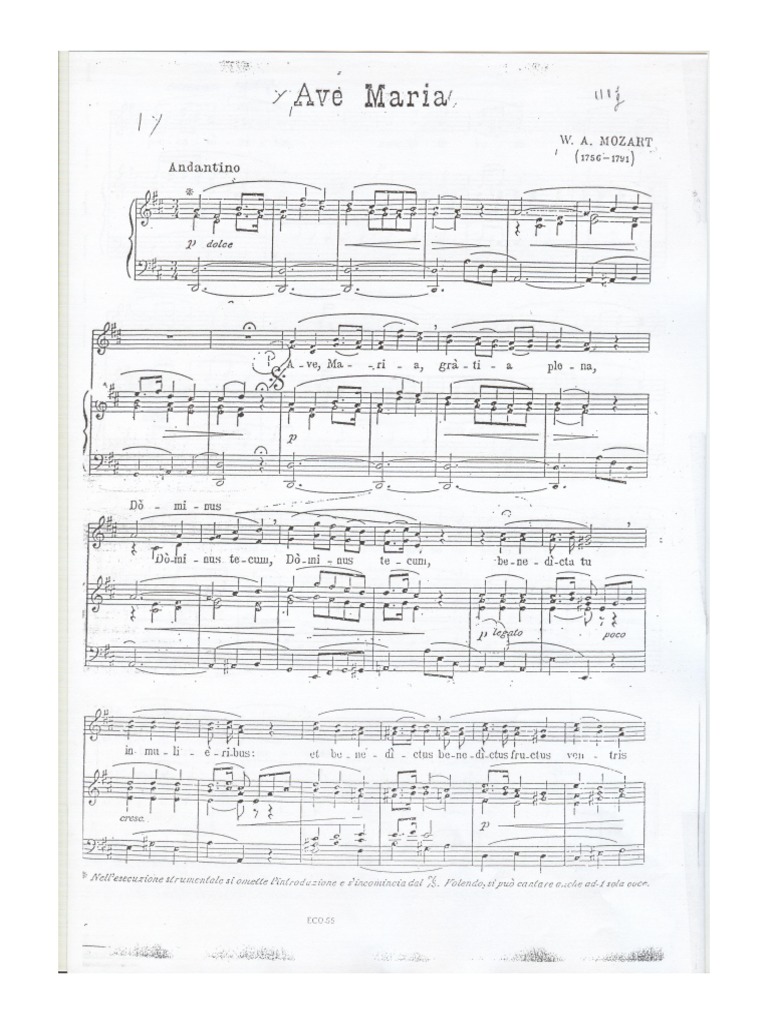 W.A.Mozart Ave Maria (Duet) PDF