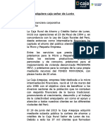 Caja Arequipa Adquiere Caja Señor de Lurén