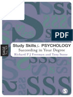 Richard Freeman, Antony Stone Study Skills For Psychology Succeeding in Your Degree Sage Study Skills Series