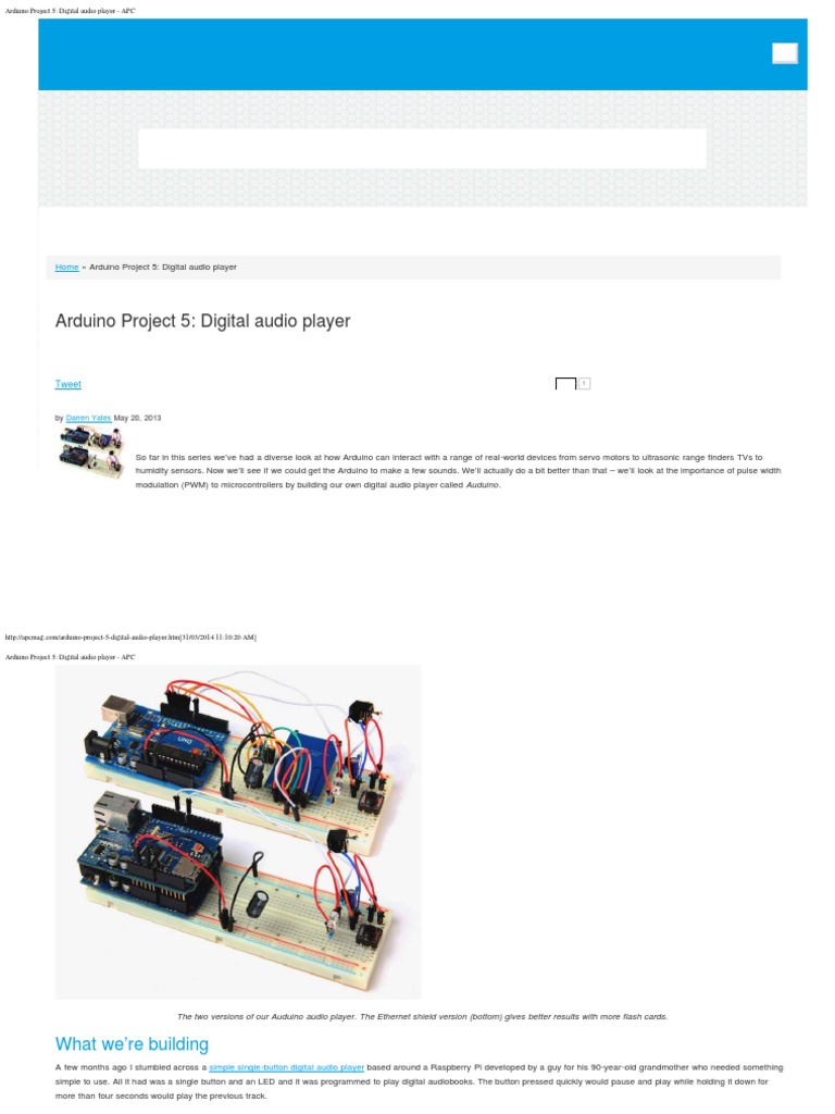 Arduino Project 5 - Digital Audio Player - APC | PDF | Arduino ...