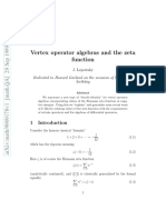 Vertex Operator Algebra and Zeta Function