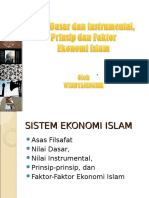Nilai Dasar, Prinsip Ekonomi Islam