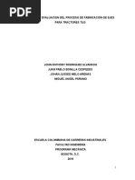 Estudio y Evaluacion Del Proceso de Fabricacion de Ejes Para Tractores Tug
