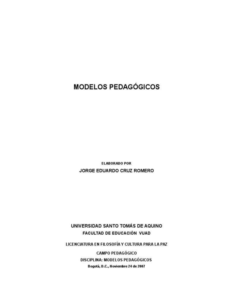 JCR Modelos Pedagógicos | PDF | Plan de estudios | Aprendizaje