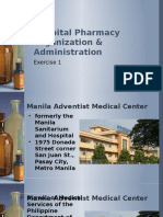 Hospital Pharmacy Organization & Administration: Exercise 1
