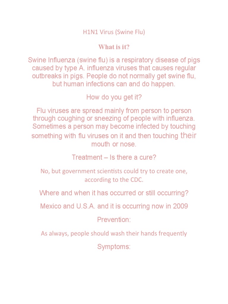 Understanding H1N1 Virus (Swine Flu) | PDF