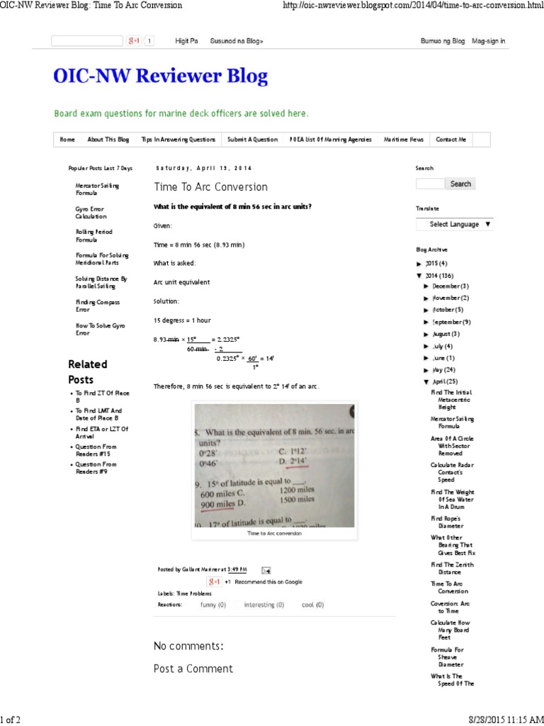 OIC-NW Reviewer Blog - Time To Arc Conversion | PDF | Teaching Methods ...
