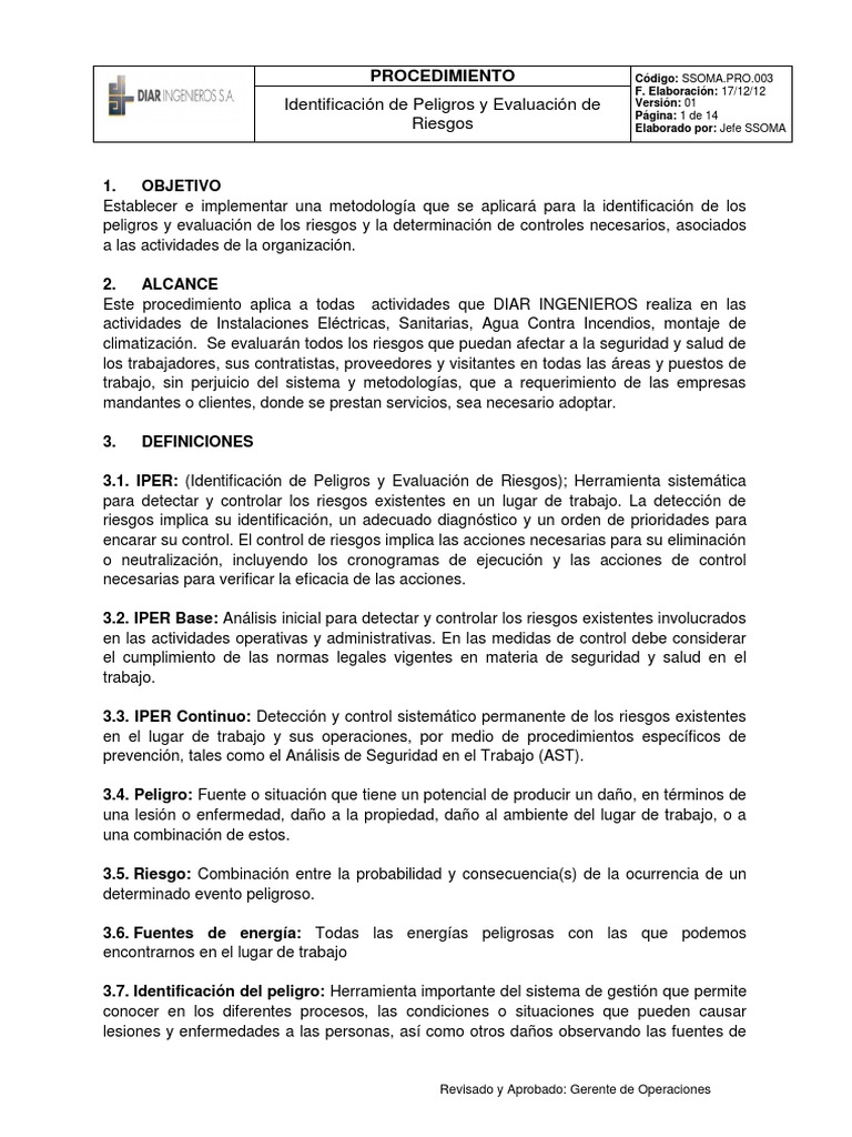 Identificación de Peligros y Riesgos | PDF | Quemar | Riesgo