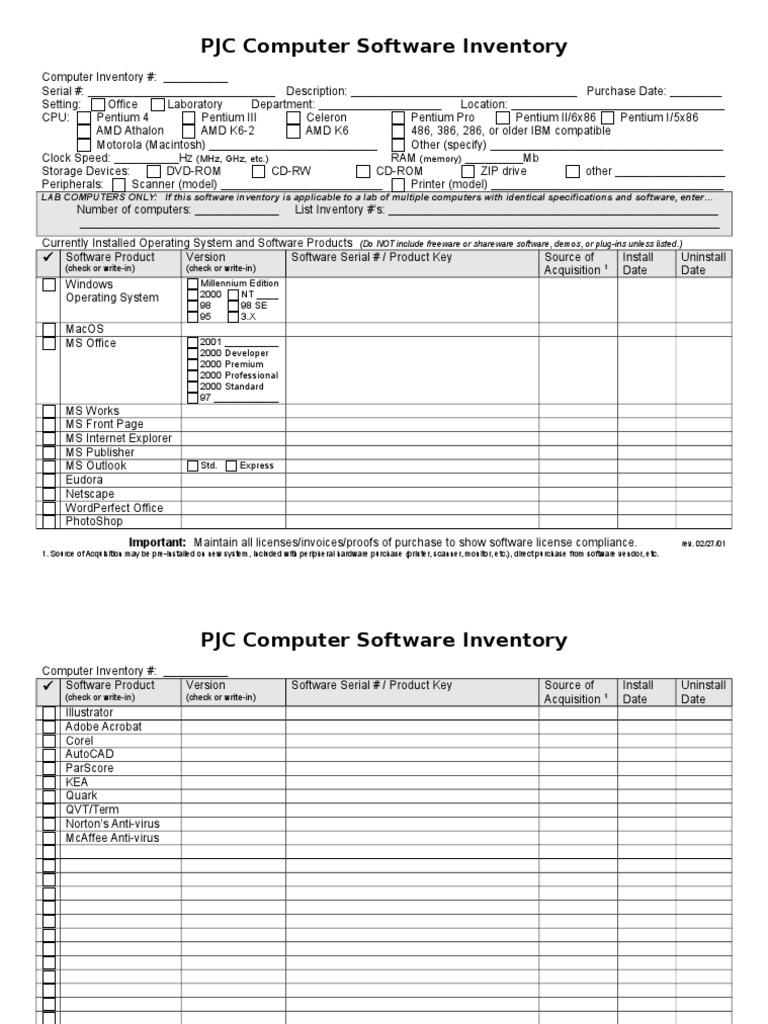 PJC Computer Software Inventory Guide | PDF | Operating System ...