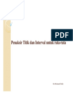 Menaksir Titik Dan Interval Untuk Rata Rata