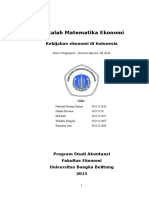 2015 Makalah Matematika Ekonomi (Kebijakan Ekonomi Indonesia)