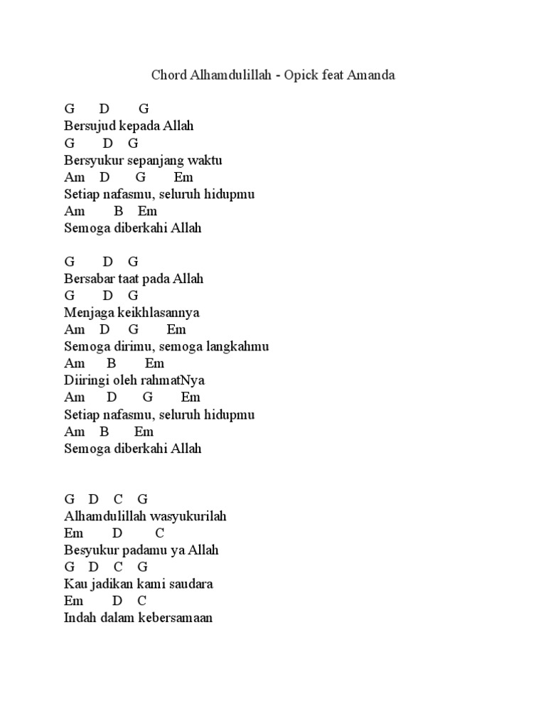 Chord Alhamdulillah Docx