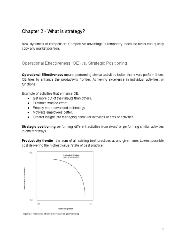 Strategic positioning vs operational effectiveness pdf competitive
