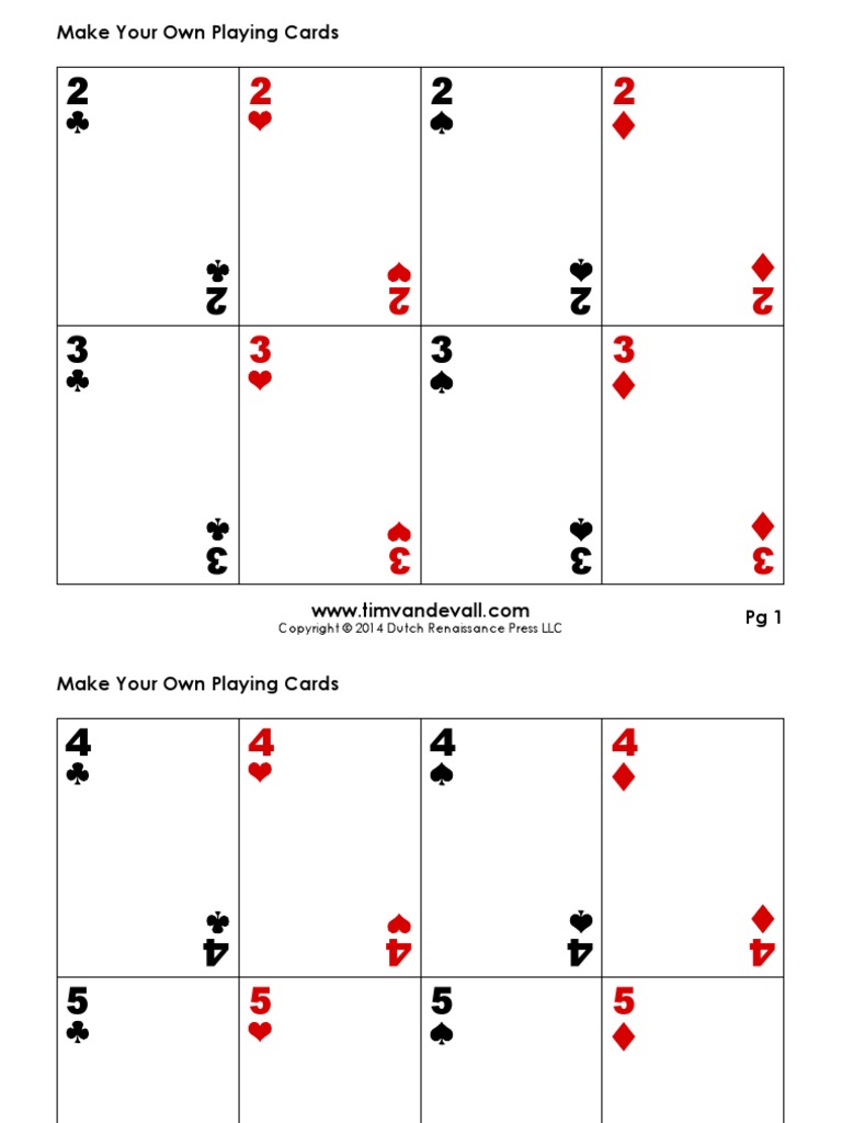 Playing Card Template PDF | PDF | Business | Cooking, Food & Wine