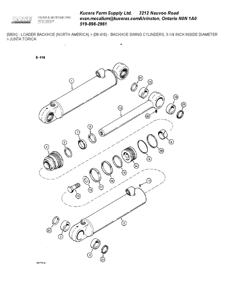 Backhoe Swing Cylinders2c 312f4 Inch Inside Diameter Piston