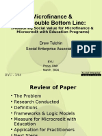 Microfinance & The Double Bottom Line:: Drew Tulchin Social Enterprise Associates