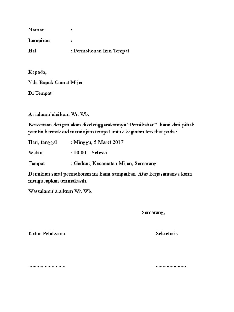 surat permohonan sewa gedung