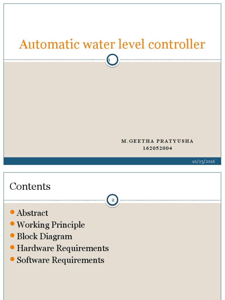 Automatic Water Level Controller | PDF