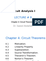Circuit Analysis I: Chapter 4 Circuit Theorems