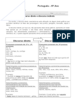 Ficha de Reforço Sobre Discurso Direto e Discurso Indireto - Explicação