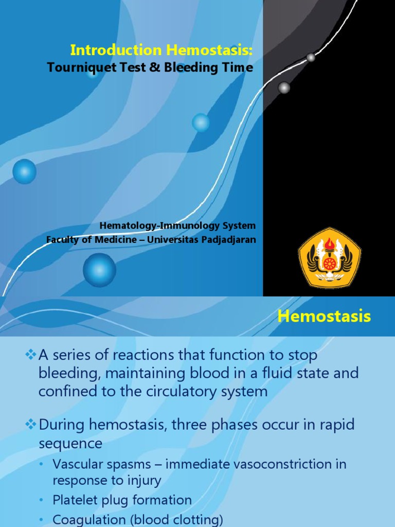 Lab Act Introduction Hemostasis Bleeding Time Tourniquet Test Week 4 ...