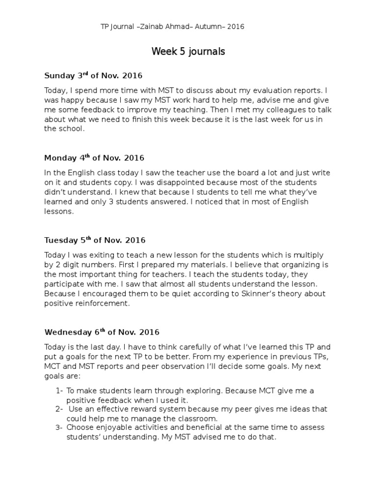 Week 5 Journals | PDF