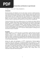 Analysis of Welding Residual Stress and Distortion in Large Fabricated Structures