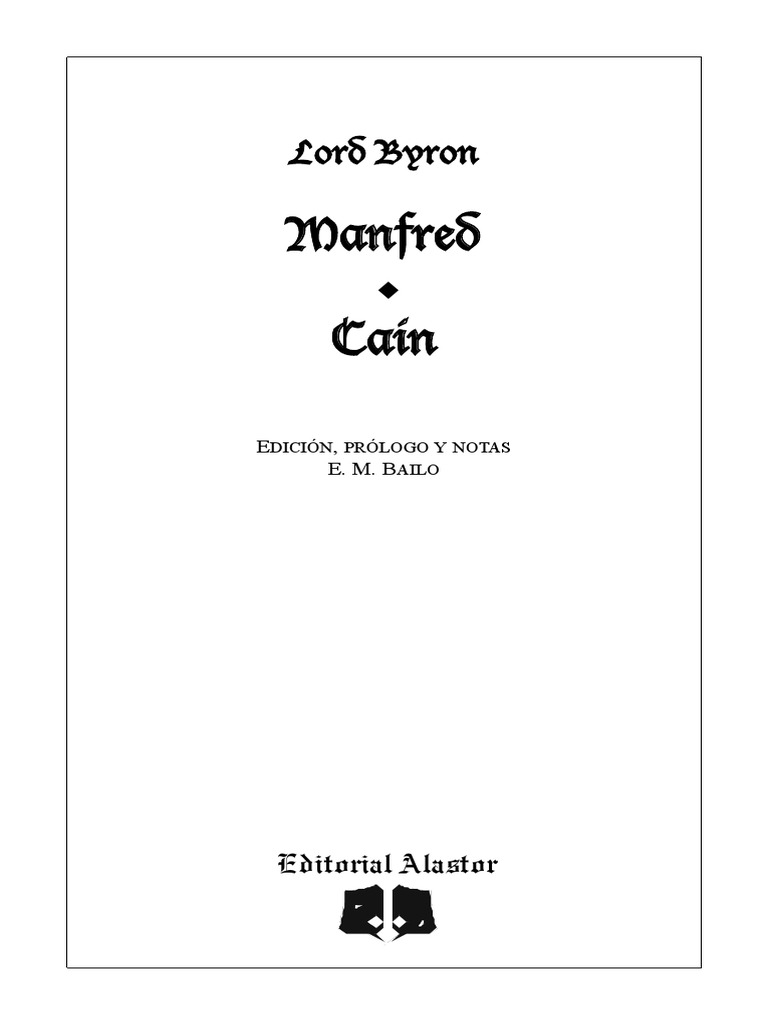 Byron - Manfred | PDF | Lord Byron | Poesía