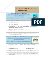 Webercise: Polynomial Remainder and Factor Theorems