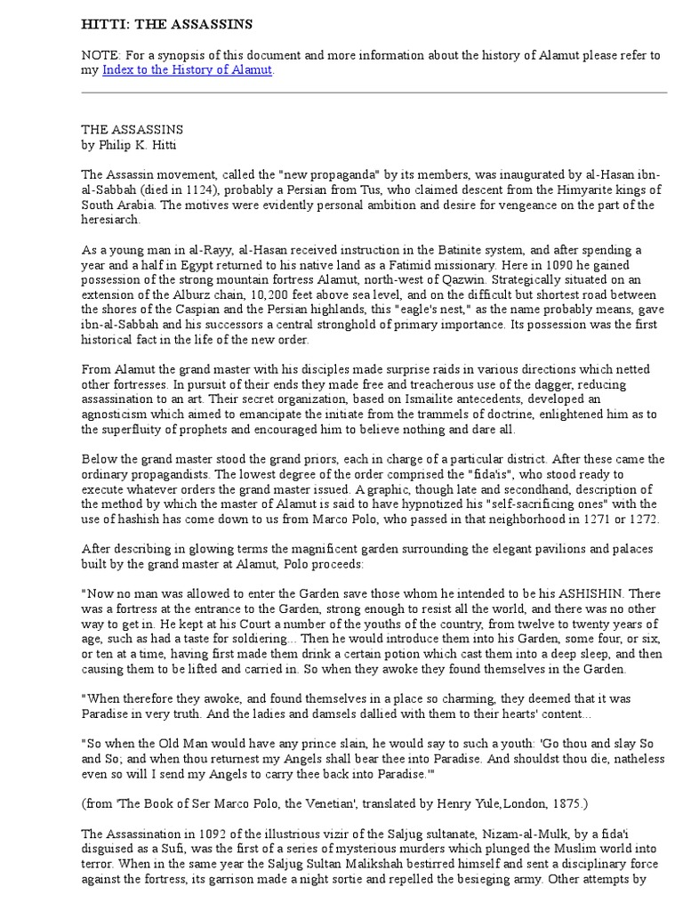 The Legacy of Hassan ibn Sabbah | PDF | Assassins | Isma'ilism