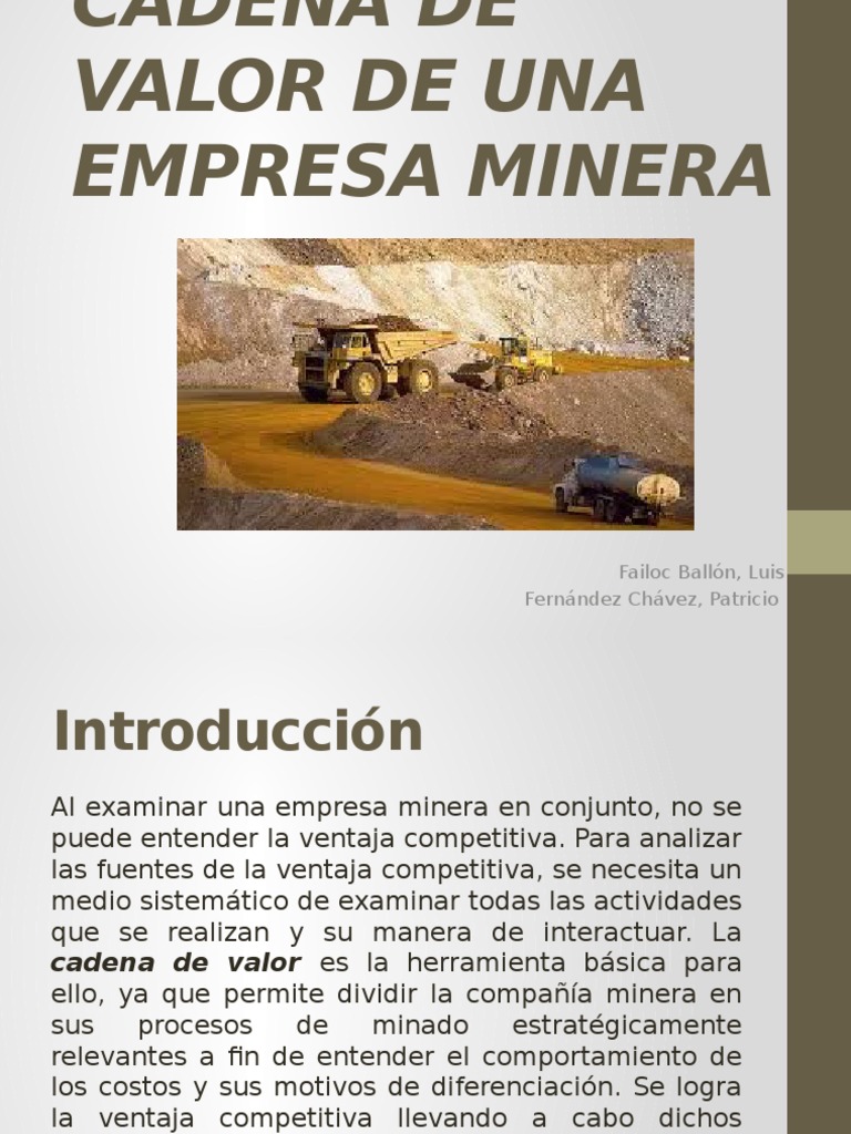 Cadena de Valor en Minería Empresarial | PDF | Cadena de valor | Minería