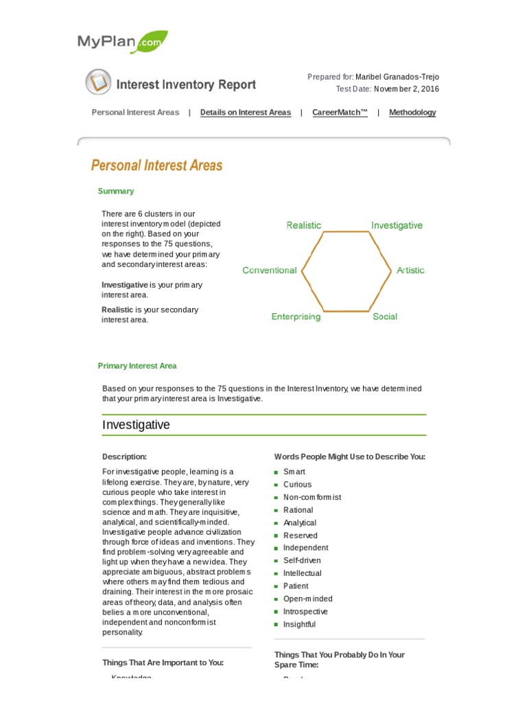 Myplan | PDF | Science | Psychological Concepts