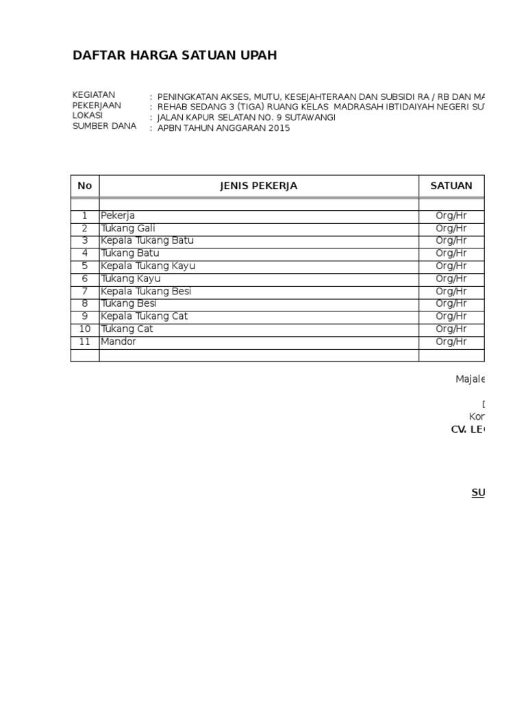 Contoh Rab Rkb 4 Lokal