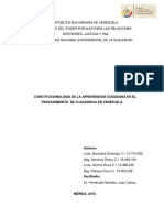 Constitucionalidad de La Aprehensión Ciudadana en El Procedimiento de Flagrancia en Venezuela