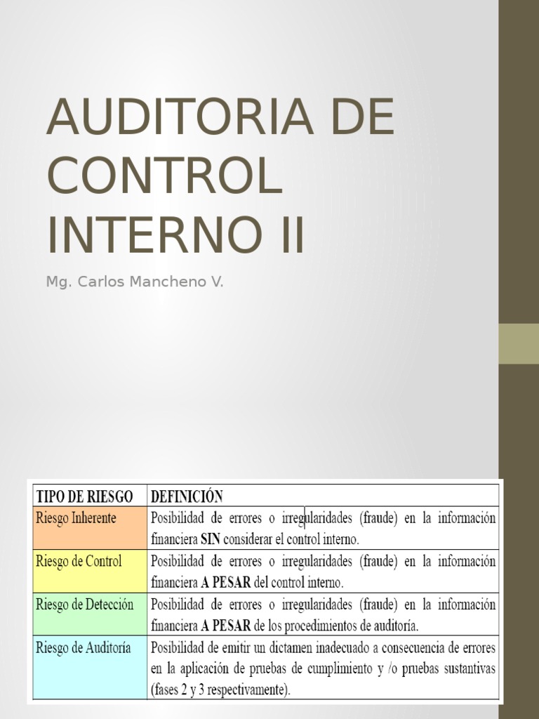 Auditoria de Control Interno | PDF | Presupuesto | Contabilidad