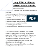 Pelayanan Yang Tidak Dijamin Oleh BPJS Kesehatan Antara Lain