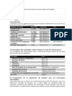 Estimación Del Tiempo de Los Principales Entregables